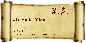 Wingert Péter névjegykártya