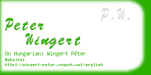 peter wingert business card