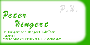 peter wingert business card